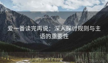 爱一番读完再说：深入探讨规则与主语的重要性