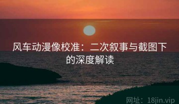 风车动漫像校准：二次叙事与截图下的深度解读
