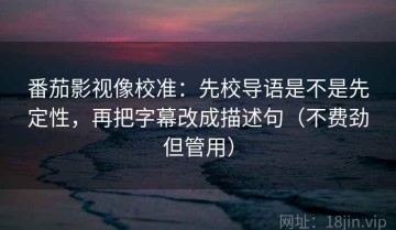 番茄影视像校准：先校导语是不是先定性，再把字幕改成描述句（不费劲但管用）