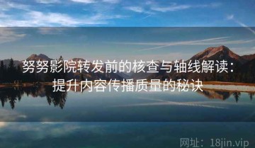 努努影院转发前的核查与轴线解读：提升内容传播质量的秘诀