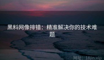 黑料网像排错：精准解决你的技术难题
