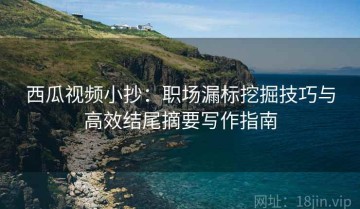 西瓜视频小抄：职场漏标挖掘技巧与高效结尾摘要写作指南