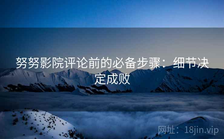 努努影院评论前的必备步骤：细节决定成败
