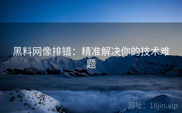 黑料网像排错:精准解决你的技术难题 黑料网像排错:精准解决你的技术难题